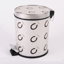 Alphabet Pattern White Leather Dustbin (A12-1901H)